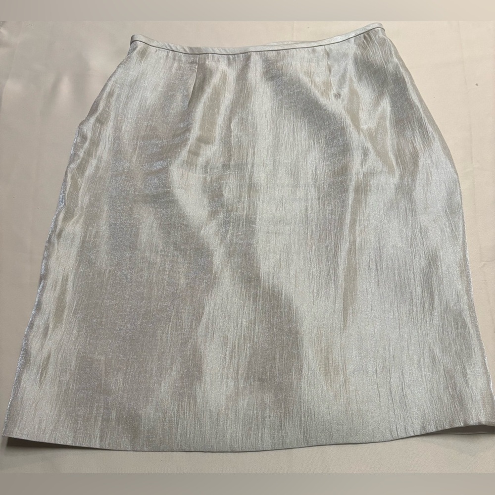 Adriana Papell Evening Women’s Lined Metallic Gold Rayon Pencil Skirt Size 14